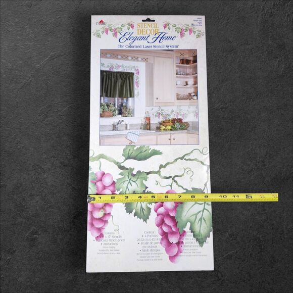 Vintage Plaid Elegant Home Stencils Set of 3 Tuscan French Country 1996 NOS - Picture 12 of 12